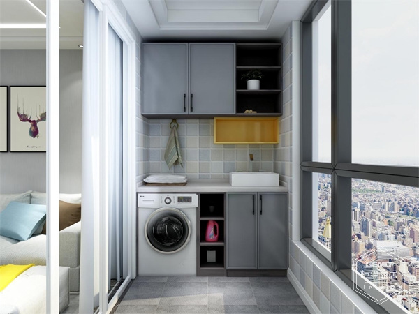 陽臺處安置洗衣機設計